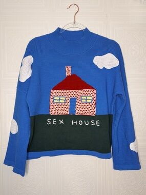 Fashion Brand Company Blue Sex House Sweater Clouds Small